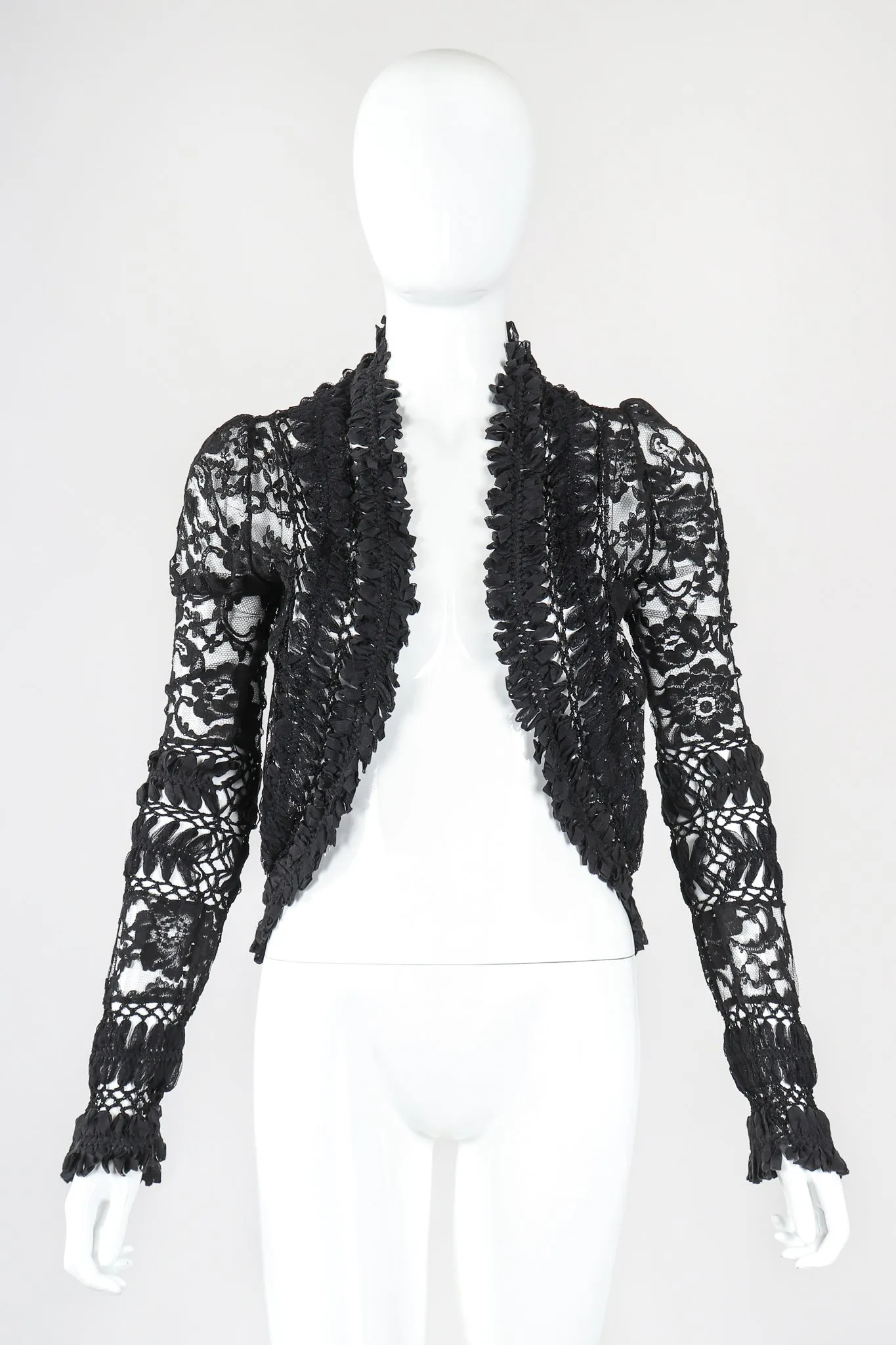 Lace Mesh Ribbon Jacket