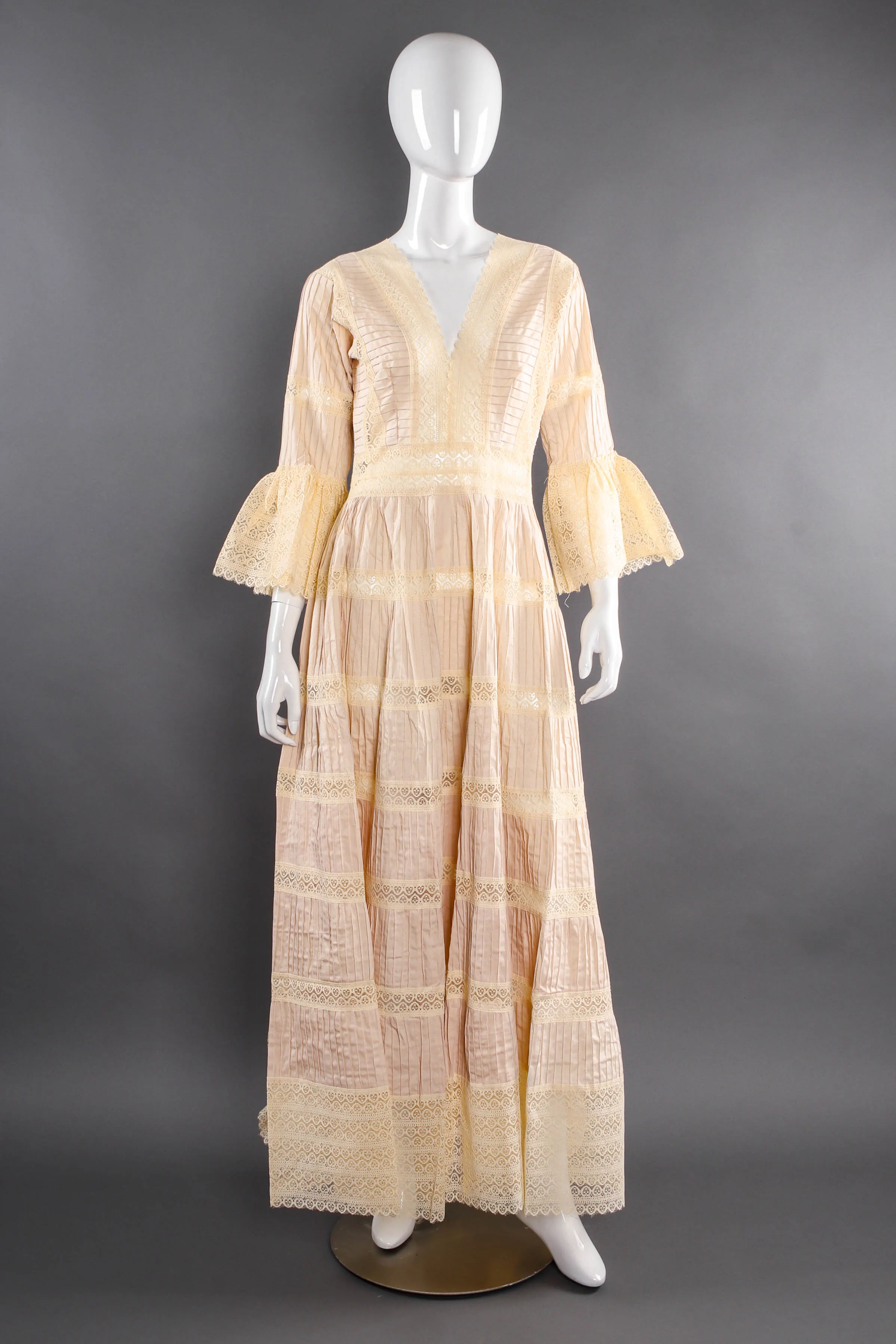 Lace Pintuck Prairie Dress