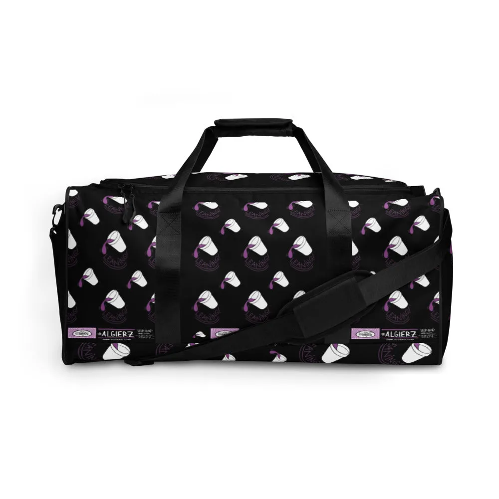 Leaning (Foam Cup) Repeating Design - Black Duffle Bag