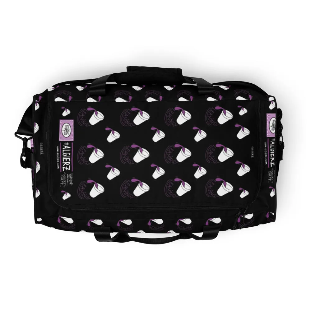 Leaning (Foam Cup) Repeating Design - Black Duffle Bag