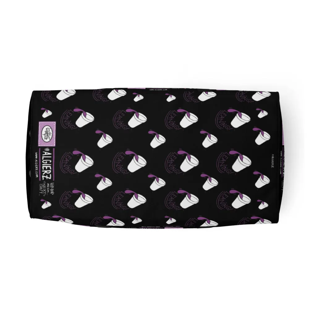 Leaning (Foam Cup) Repeating Design - Black Duffle Bag
