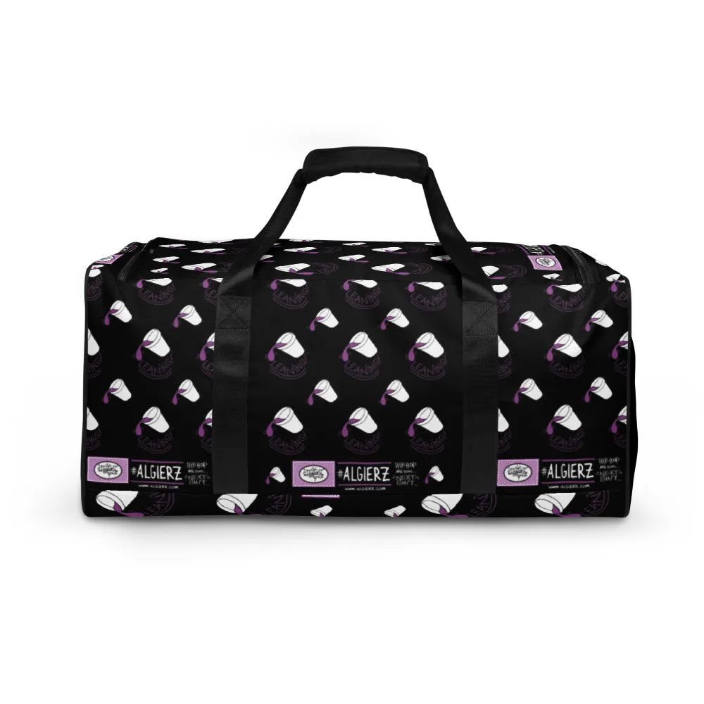 Leaning (Foam Cup) Repeating Design - Black Duffle Bag