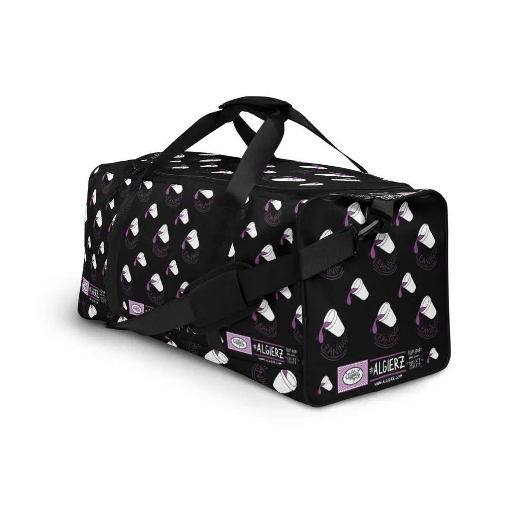 Leaning (Foam Cup) Repeating Design - Black Duffle Bag