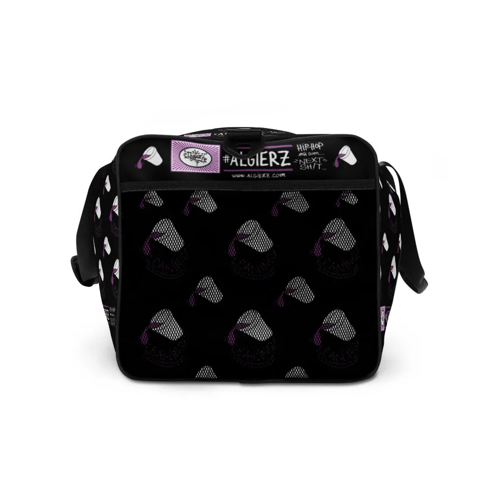 Leaning (Foam Cup) Repeating Design - Black Duffle Bag