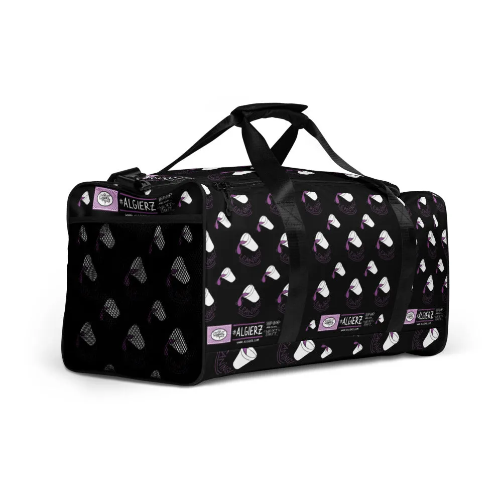 Leaning (Foam Cup) Repeating Design - Black Duffle Bag