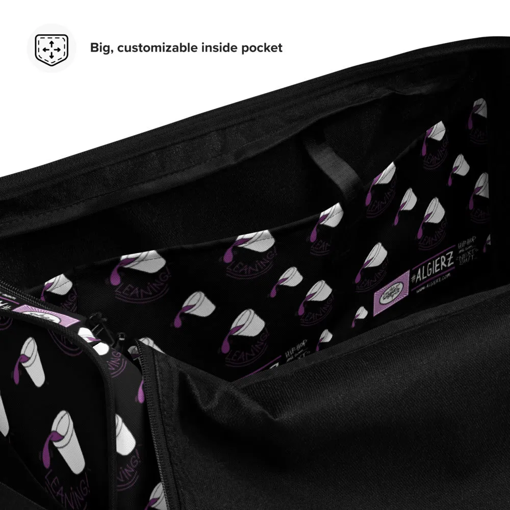 Leaning (Foam Cup) Repeating Design - Black Duffle Bag