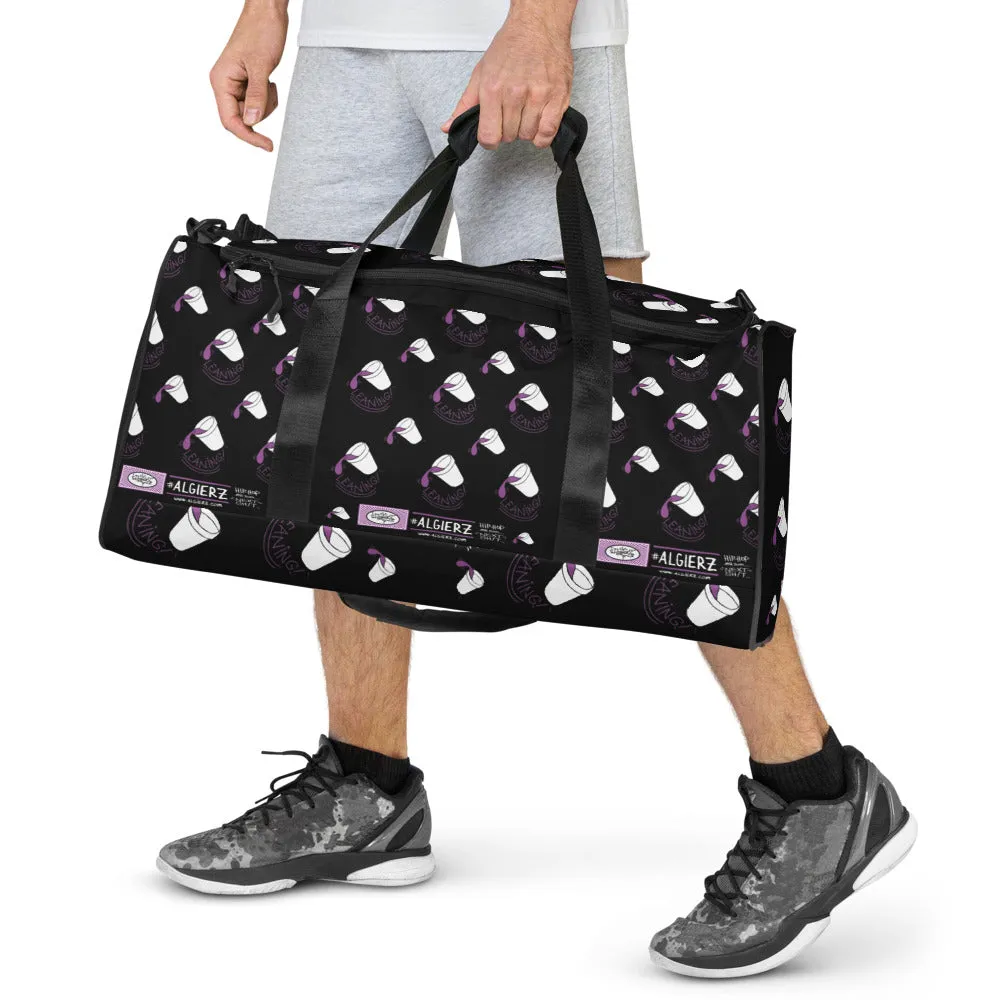 Leaning (Foam Cup) Repeating Design - Black Duffle Bag
