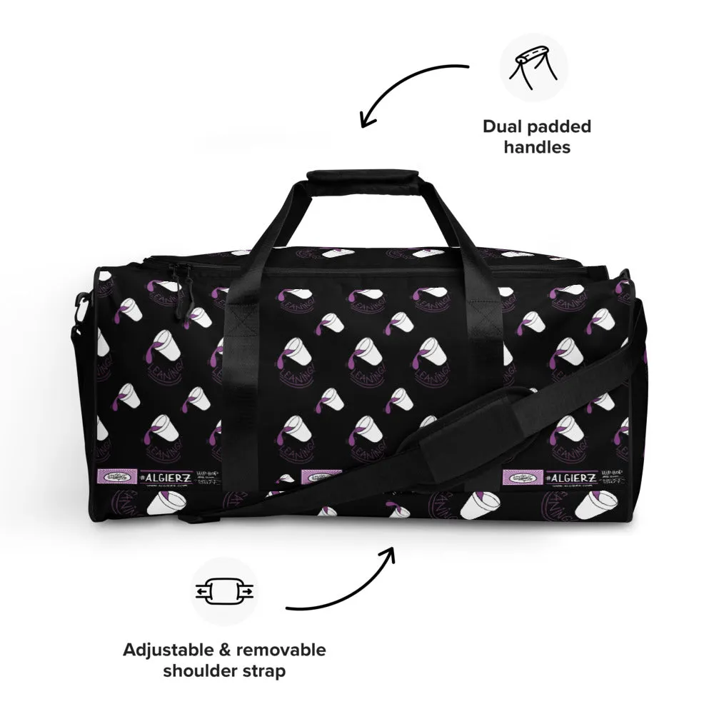 Leaning (Foam Cup) Repeating Design - Black Duffle Bag