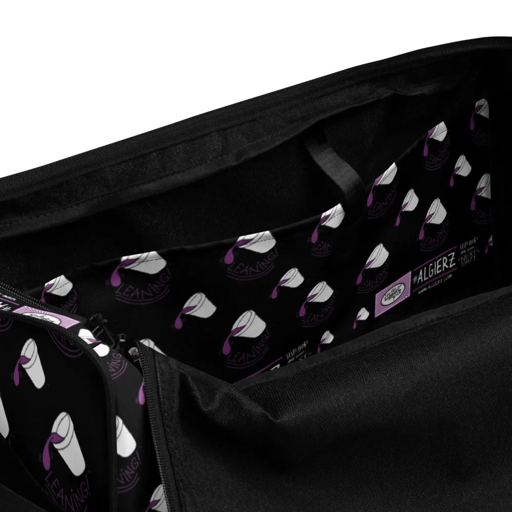 Leaning (Foam Cup) Repeating Design - Black Duffle Bag