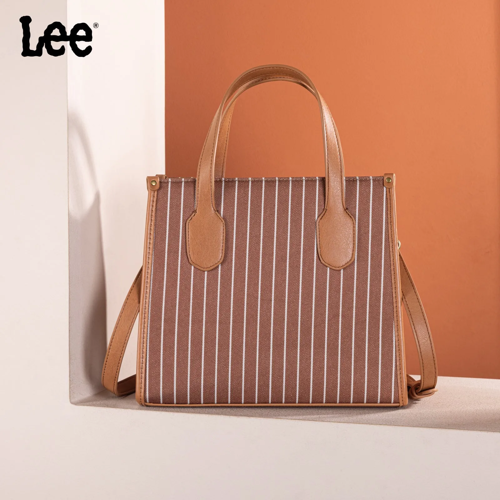 LEE56-007   LEE Striped Canvas Tote Bag/Crossbody