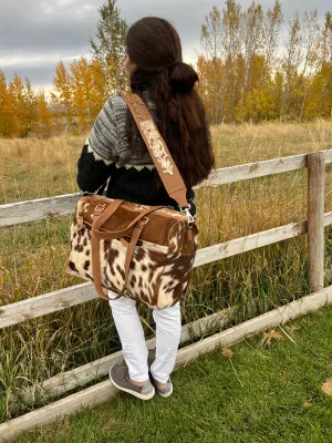 Little Buttercup Boho Western Genuine Cowhide Western Diaper Bag