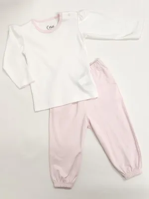 Longsleeve Pink Pima Pant Set