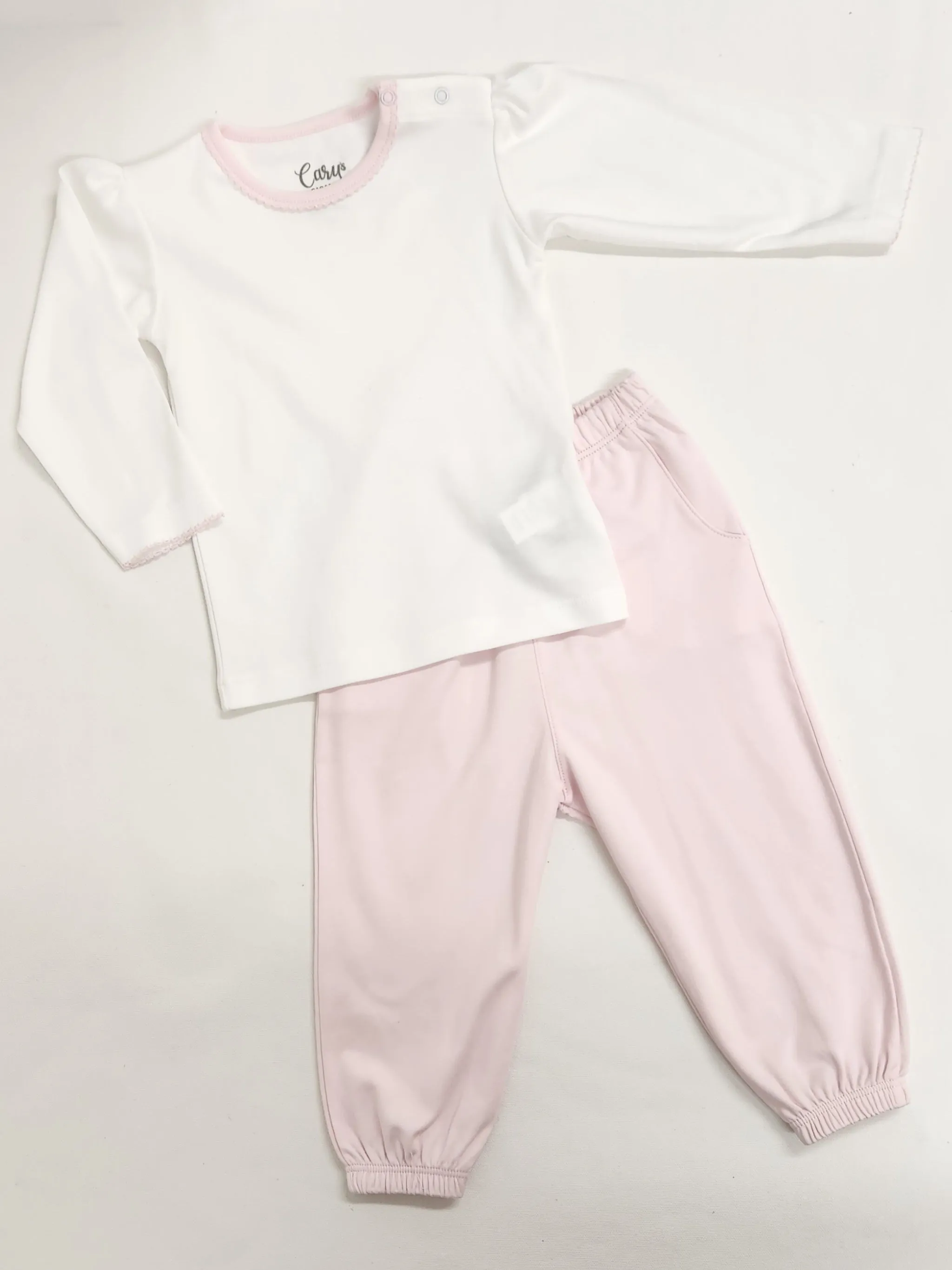 Longsleeve Pink Pima Pant Set