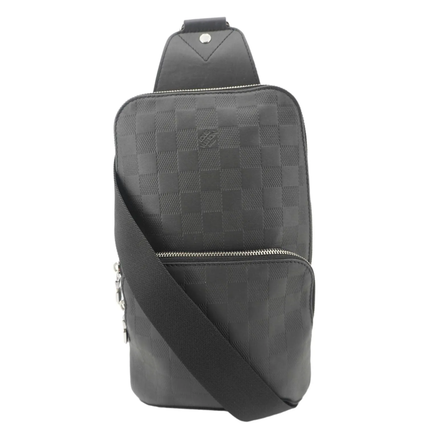 LOUIS VUITTON Avenue Sling Damier Infini Leather Backpack Bag Black