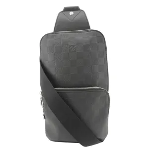 LOUIS VUITTON Avenue Sling Damier Infini Leather Backpack Bag Black