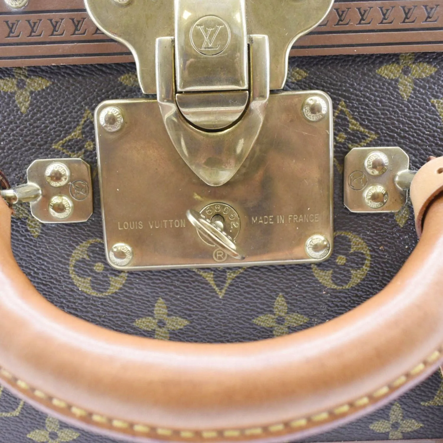 LOUIS VUITTON Bisten 75 Vintage Monogram Canvas Travel Suitcase Bag Brown