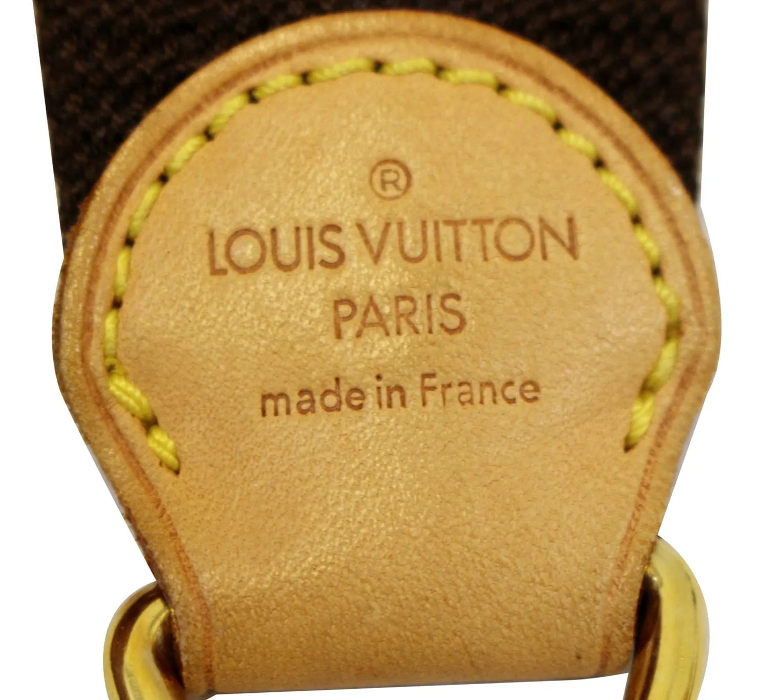 LOUIS VUITTON Brown Canvas Long Strap for Travel Bags
