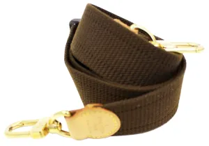 LOUIS VUITTON Brown Canvas Long Strap for Travel Bags