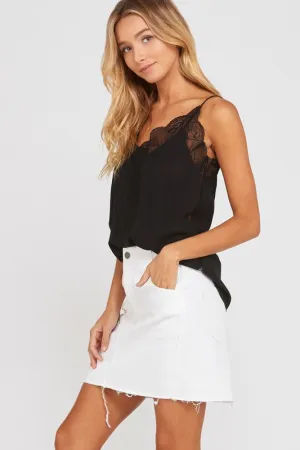 LOUISE LACE TRIM CAMI BLACK