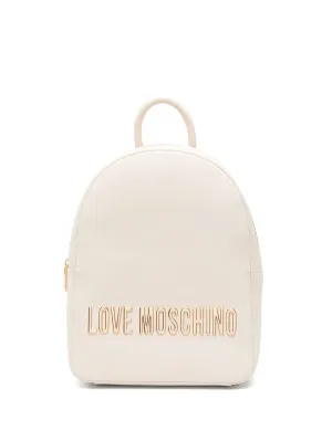 Älskar moschino elfenben ryggsäck med blixtfickor