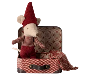 Maileg Christmas mouse baby in suitcase