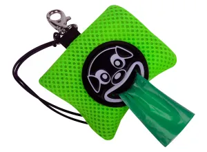 Mesh Smiley Dog Poo Bag Dispenser Fluo Green