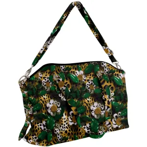 metalic floral Canvas Crossbody Bag