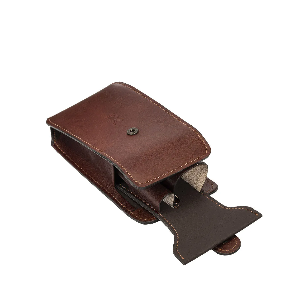 MÜHLE Brown Leather Travel Razor & Shaving Brush Case