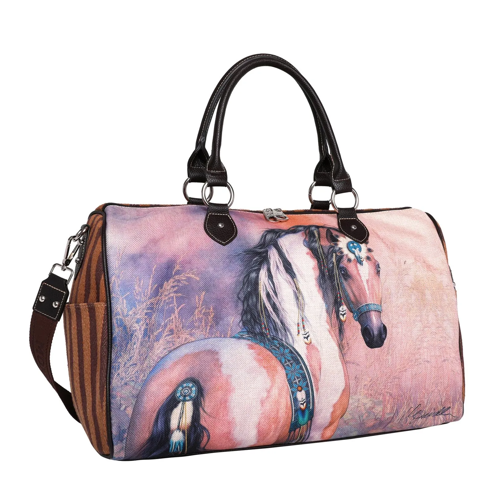 MW1022-5110 Montana West Horse Canvas Weekender Bag
