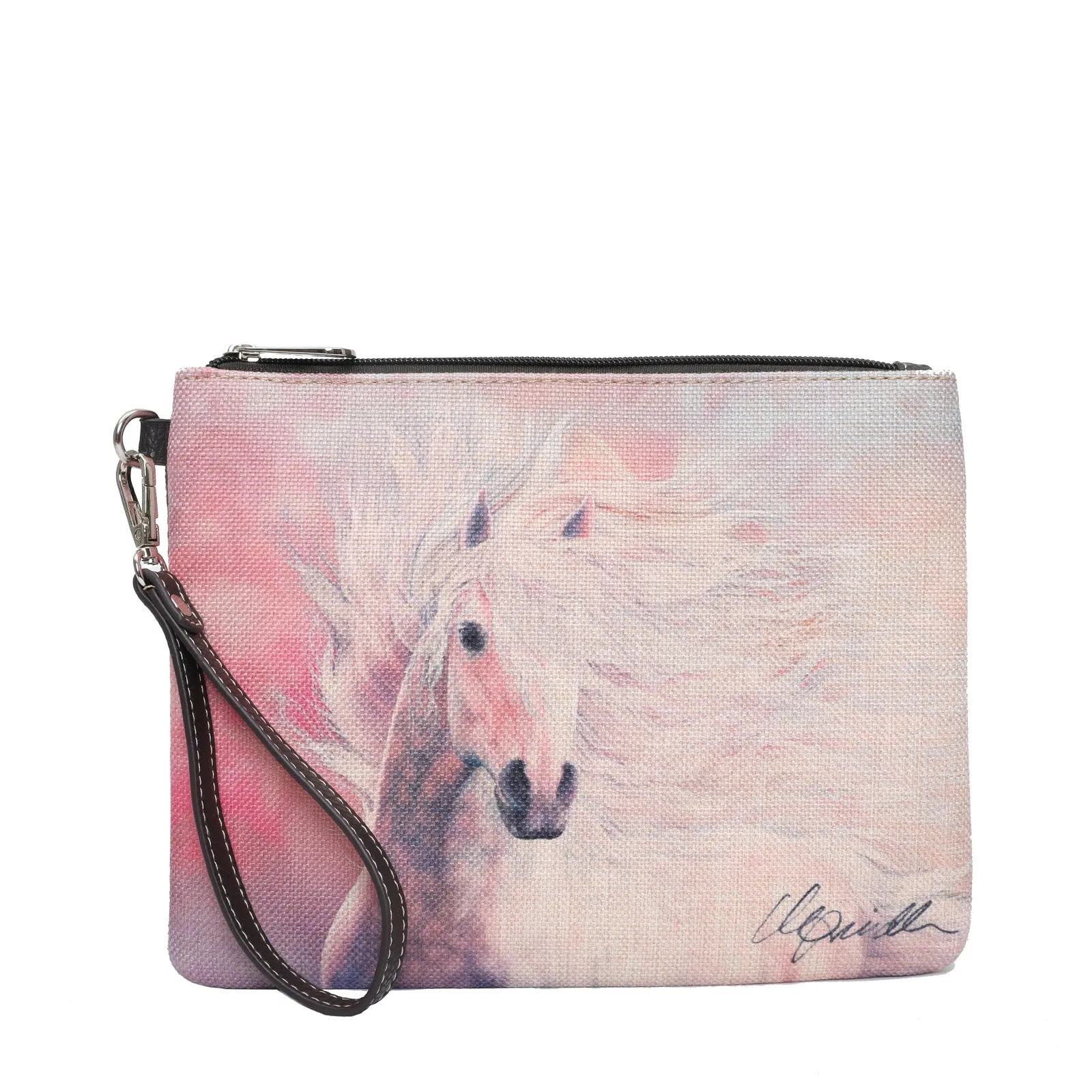 MWS1024-8112 Montana West Horse Canvas Tote Bag with Wristlet