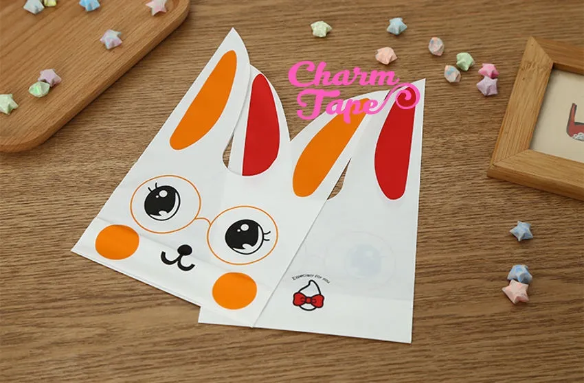 Nerdy Rabbit Bunny Bags // Cello Bags // Party Bags // Self Sealing bags 25 bags CB23 Smaller version