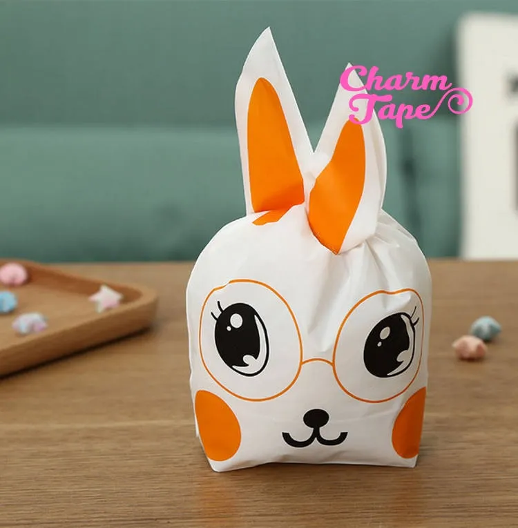 Nerdy Rabbit Bunny Bags // Cello Bags // Party Bags // Self Sealing bags 25 bags CB23 Smaller version