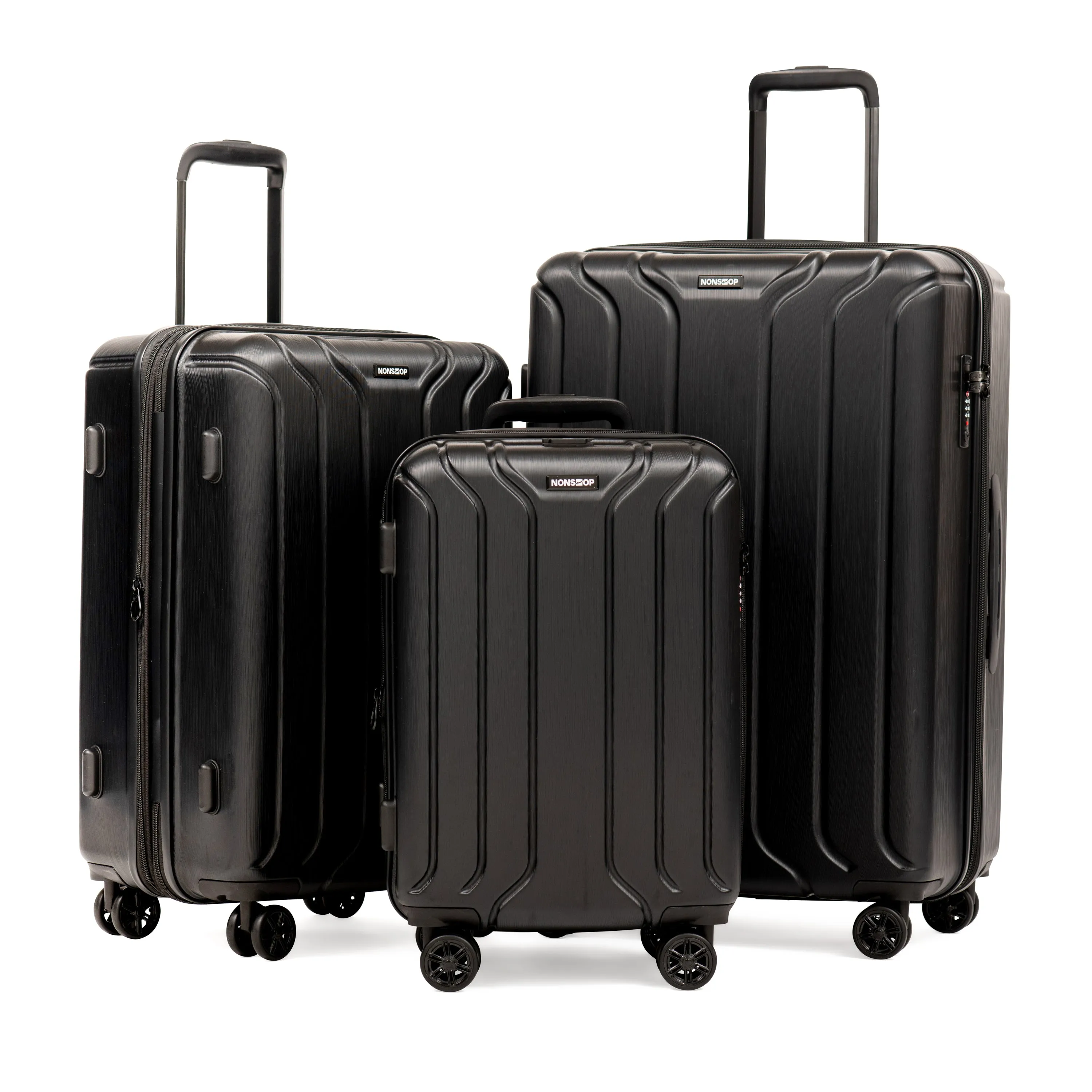 NEW YORK 3 Piece Set (20"/24"/28") 4-Wheel Luggage Set   2 packing cubes