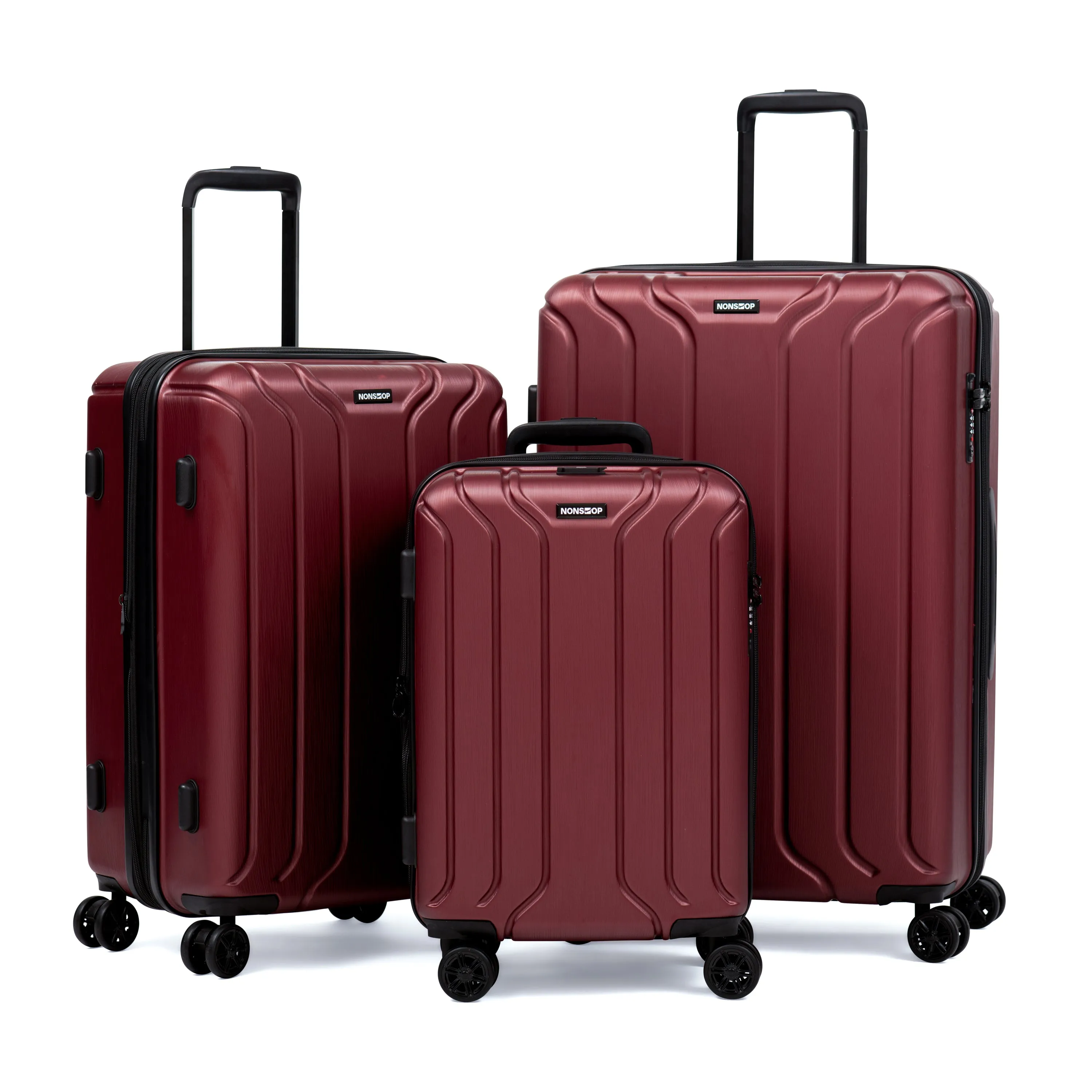 NEW YORK 3 Piece Set (20"/24"/28") 4-Wheel Luggage Set   2 packing cubes
