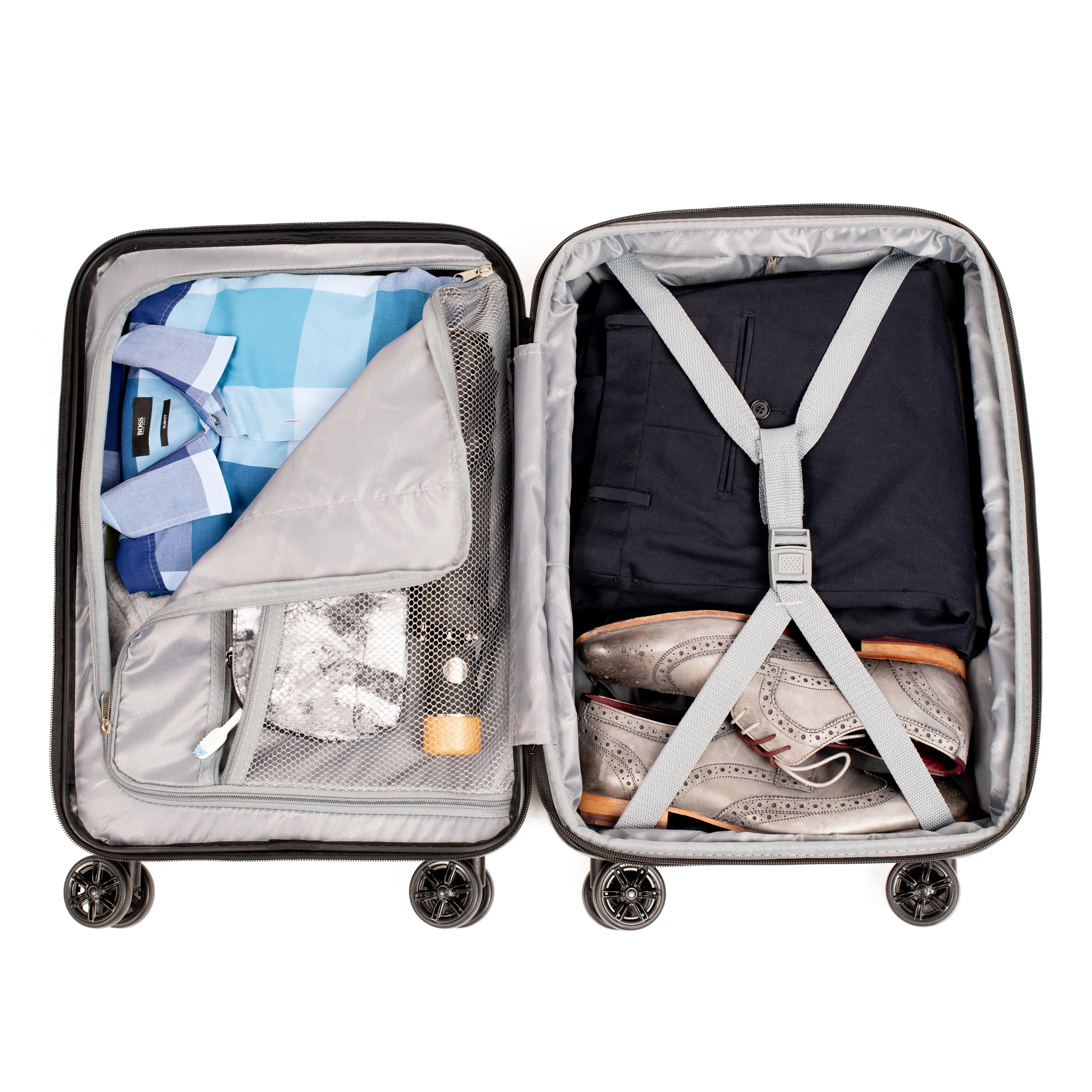 NEW YORK 3 Piece Set (20"/24"/28") 4-Wheel Luggage Set   2 packing cubes