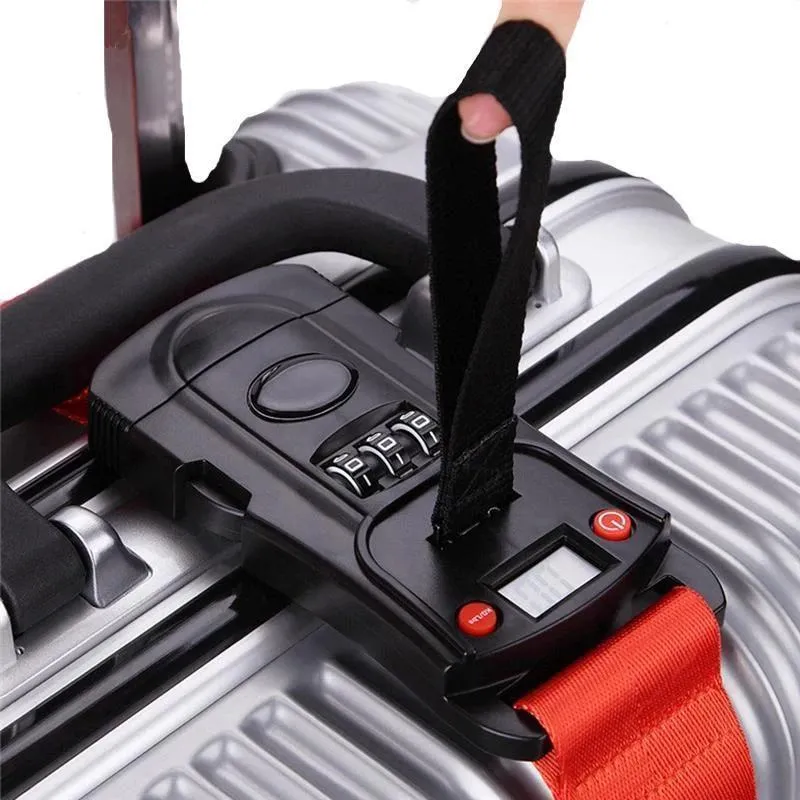 Password Wheel and Electronic Scale Monitor Luggage Strap