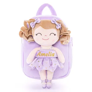 Personalized Curly Ballet Girl Dolls Backpack Series Ballet Dream