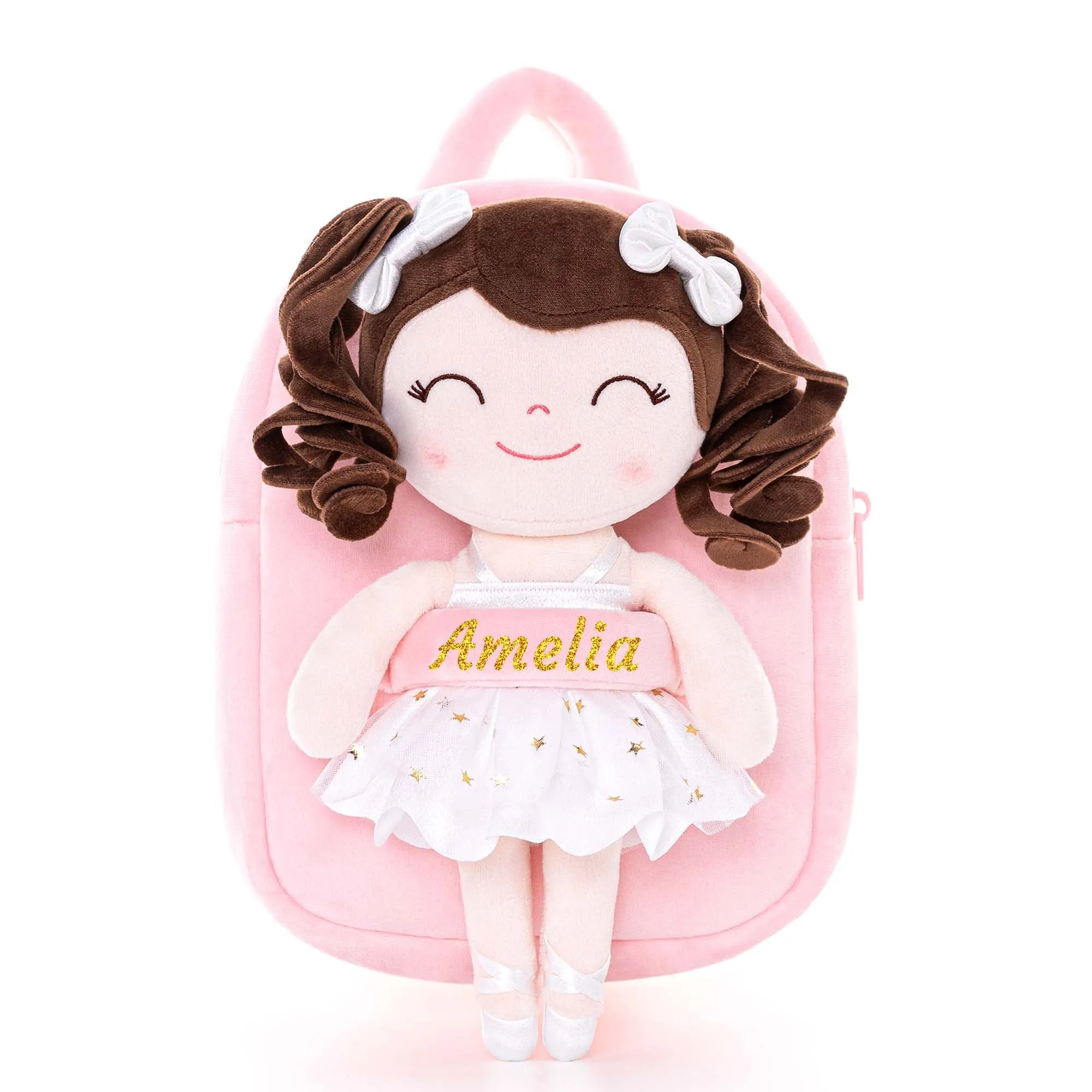 Personalized Curly Ballet Girl Dolls Backpack Series Ballet Dream