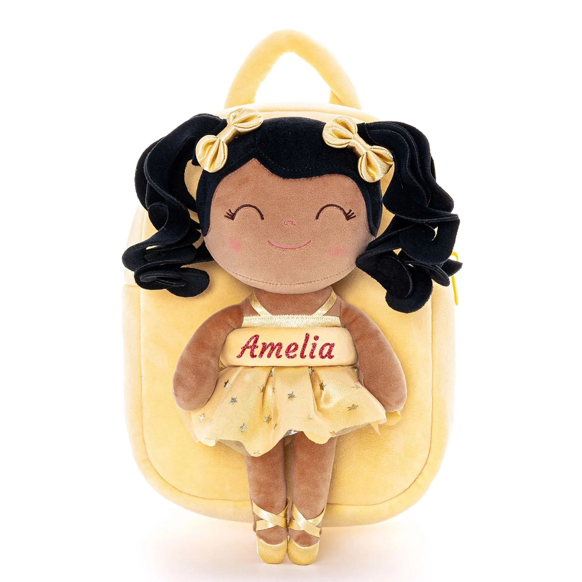 Personalized Curly Ballet Girl Dolls Backpack Series Ballet Dream