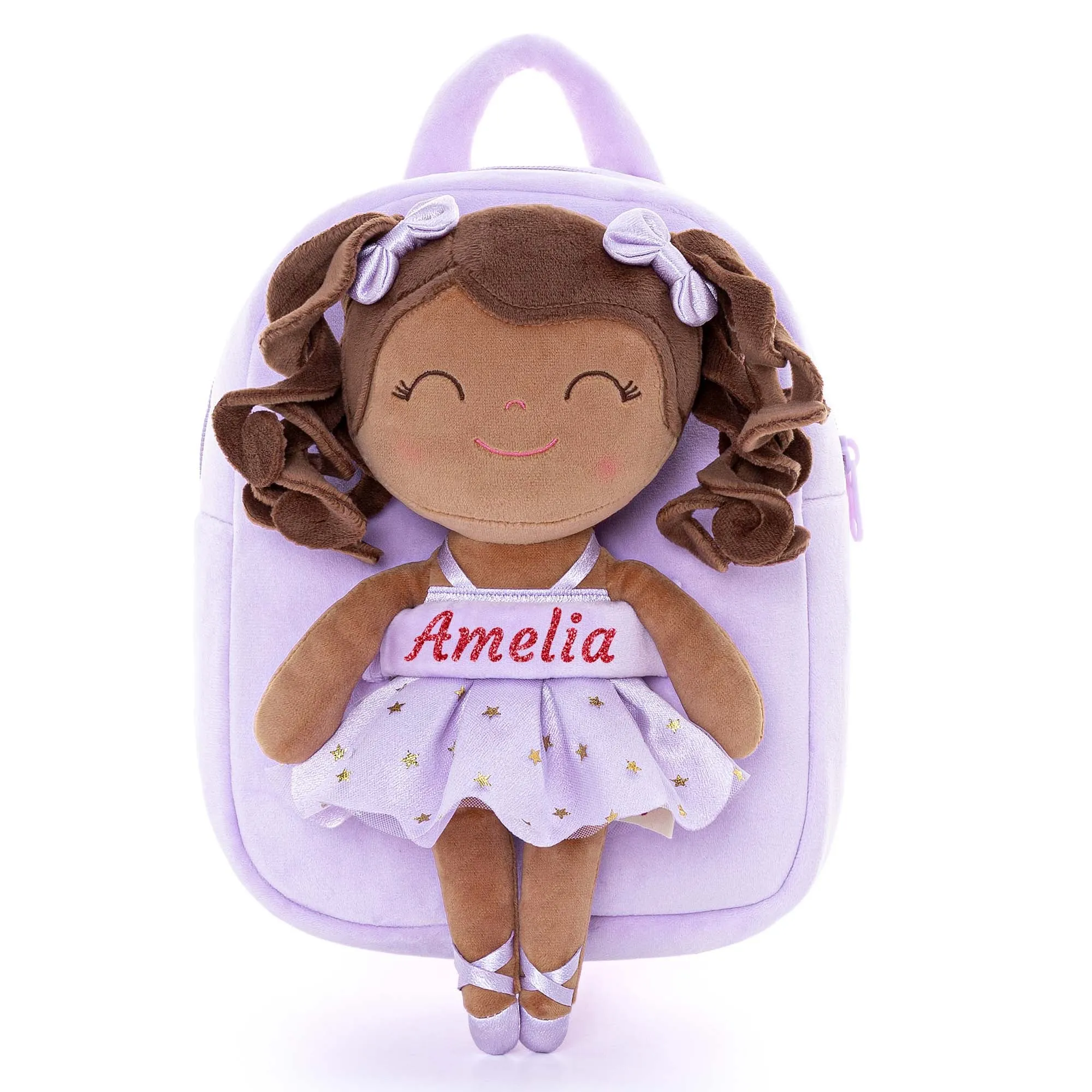 Personalized Curly Ballet Girl Dolls Backpack Series Ballet Dream