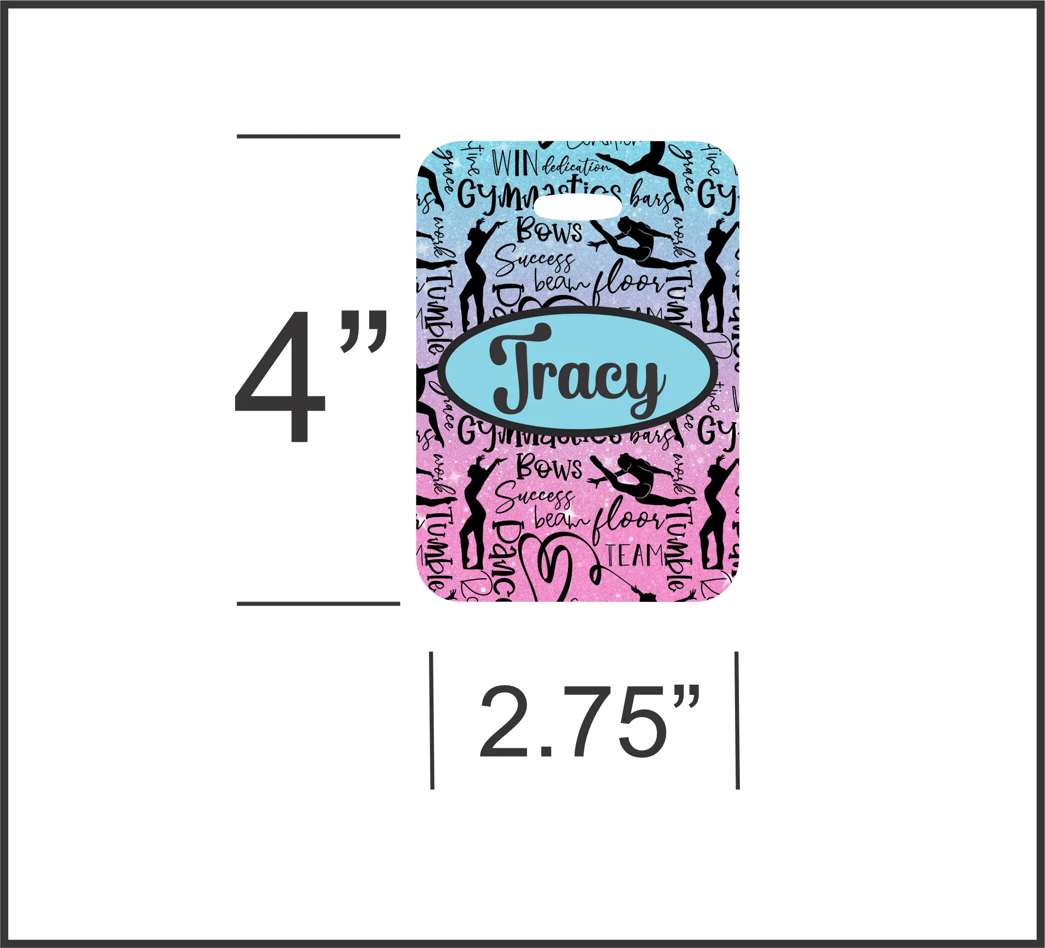 Personalized Gymnastics Luggage Tag - Name Bag Tag