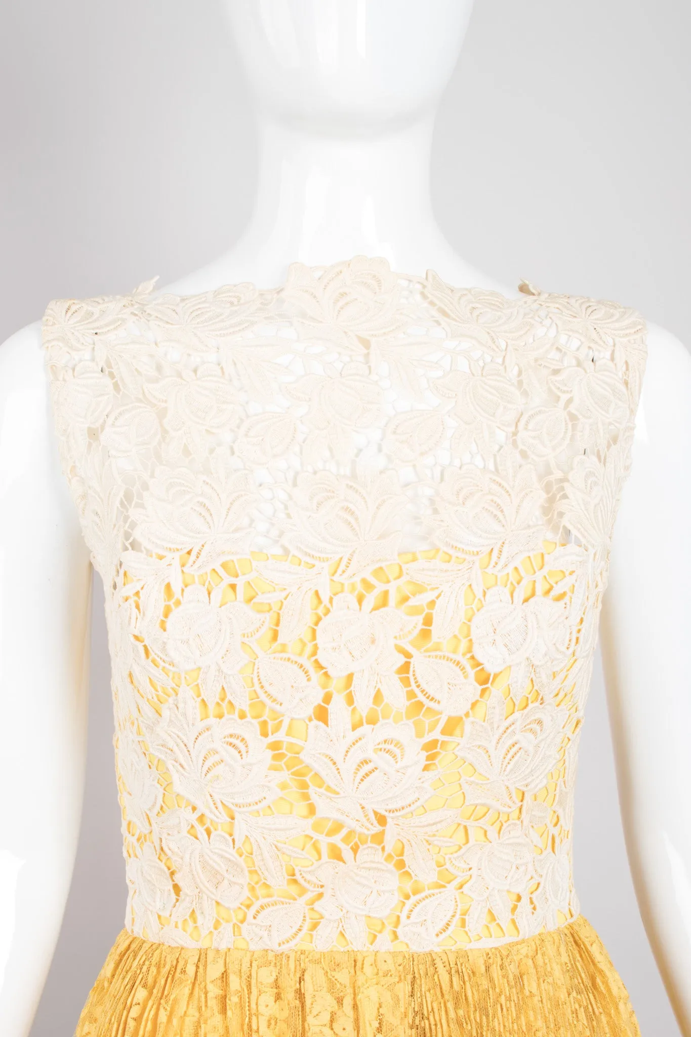 Pleated Lace Overlay Dress