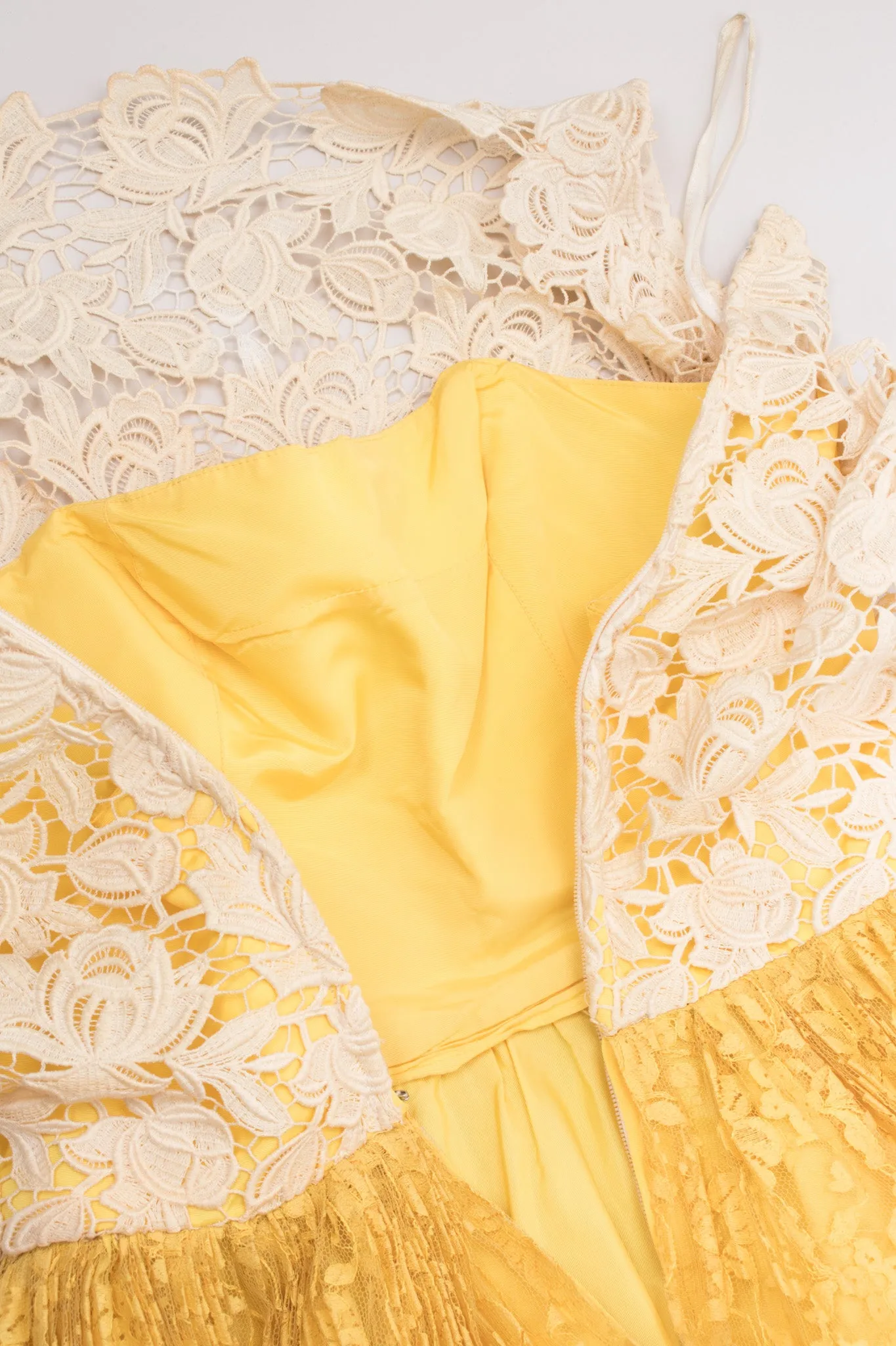 Pleated Lace Overlay Dress