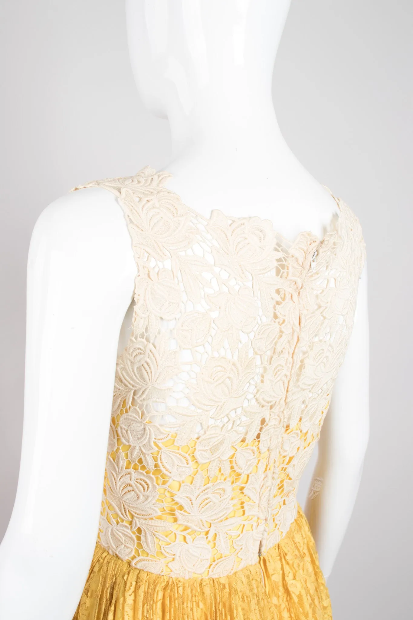Pleated Lace Overlay Dress