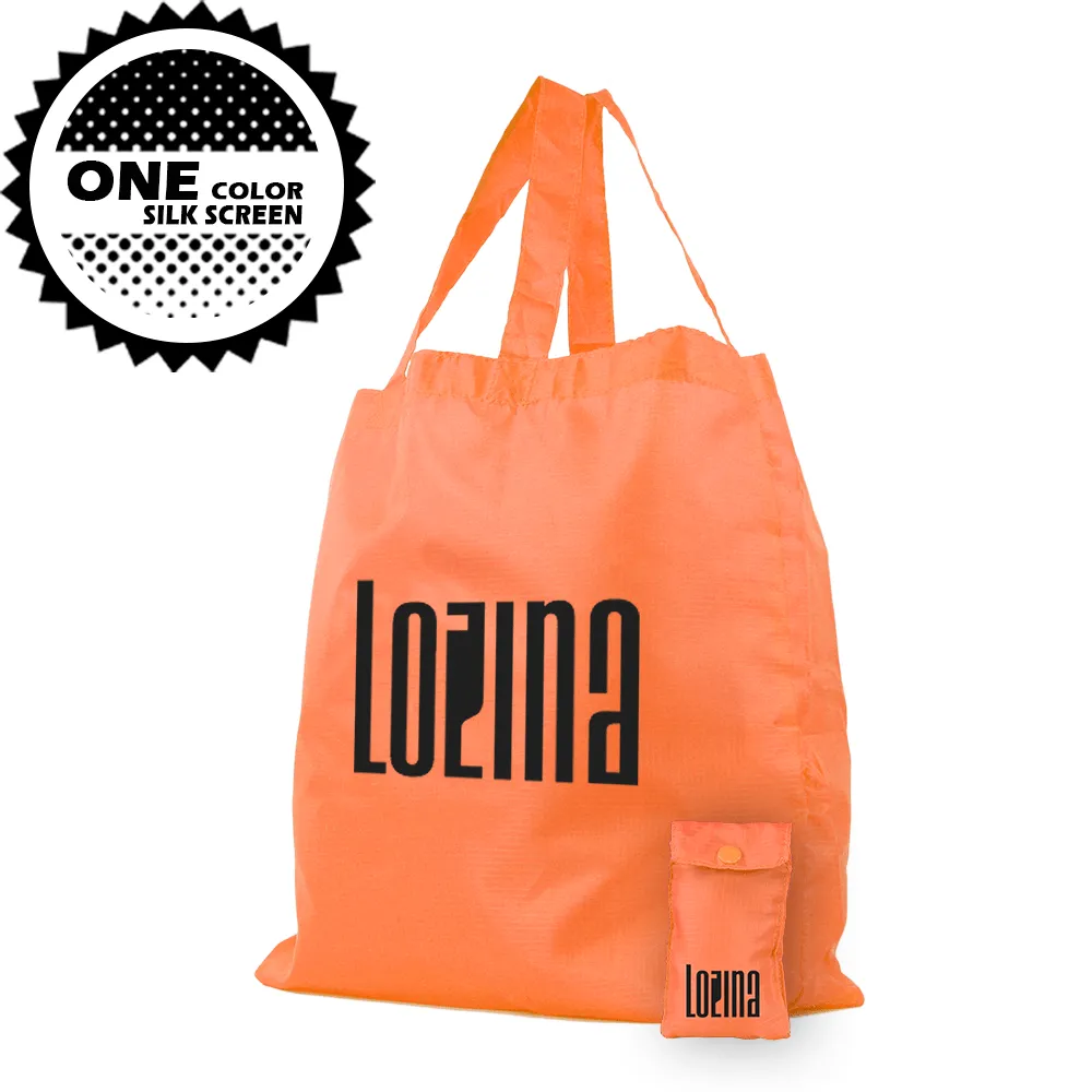 Polyester Compact Button Tote Attached *Fully Customizable* Bag Ban Approved