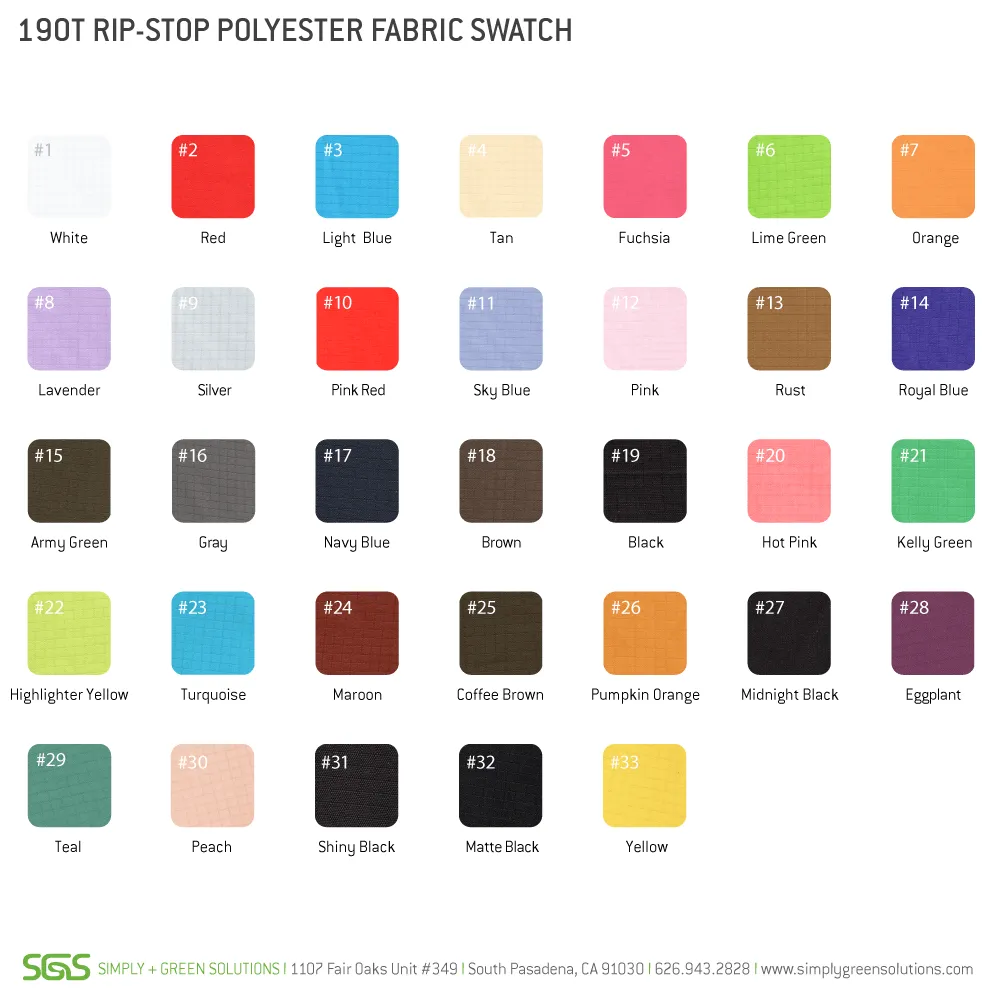 Polyester Compact Button Tote Attached *Fully Customizable* Bag Ban Approved