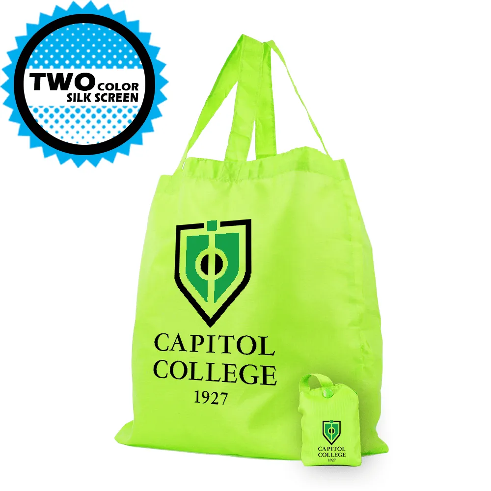 Polyester Compact Button Tote Detached *Fully Customizable* Bag Ban Approved