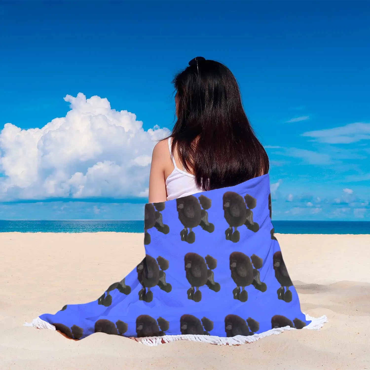 Poodle Beach Blanket - Black Show