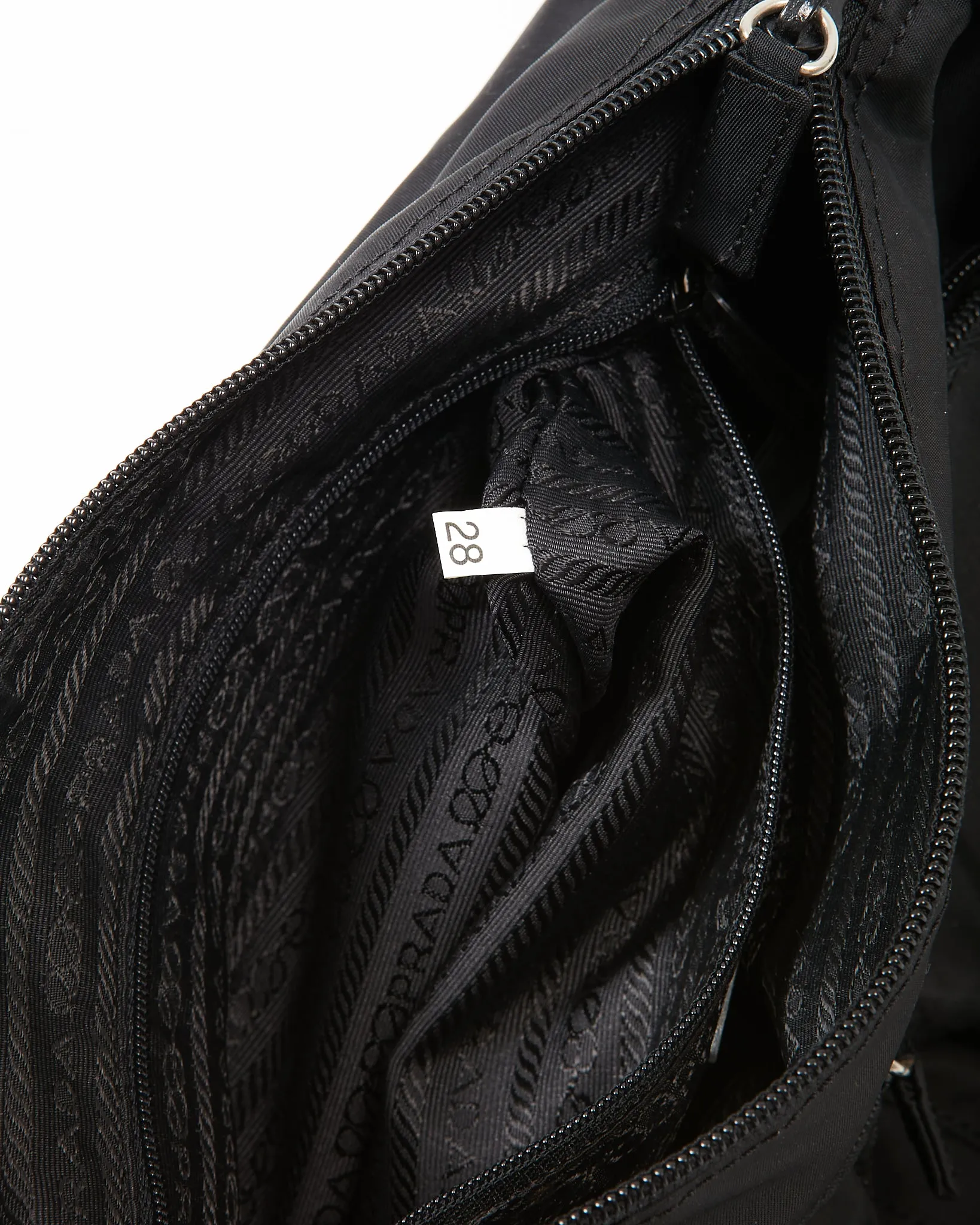 Prada Black Nylon Tessuto Two Pocket Crossbody Bag