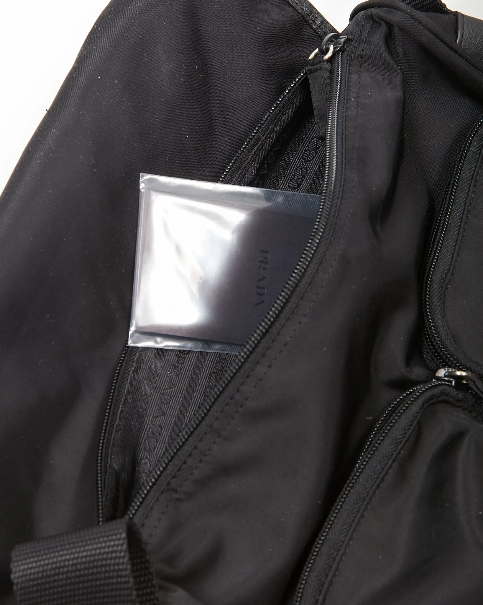 Prada Black Nylon Tessuto Two Pocket Crossbody Bag